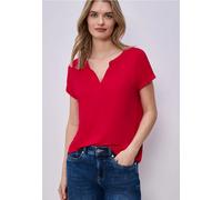 T-shirt à encolure fendue et ourlet élastique