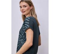 T-shirt à encolure fendue et ourlet élastique
