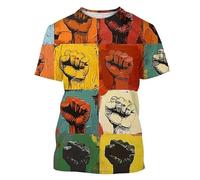 T-Shirt à Impression 3D Poing de Protestation pour Hommes/Femmes égalité et militantisme Tee-Shirt Graphique Original à Manches Courtes décontracté