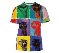 T-Shirt à Impression 3D Poing de Protestation pour Hommes/Femmes égalité et militantisme Tee-Shirt Graphique Original à Manches Courtes décontracté