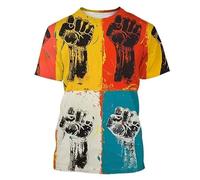 T-Shirt à Impression 3D Poing de Protestation pour Hommes/Femmes égalité et militantisme Tee-Shirt Graphique Original à Manches Courtes décontracté