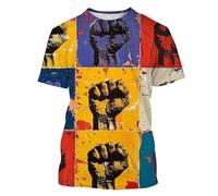 T-Shirt à Impression 3D Poing de Protestation pour Hommes/Femmes égalité et militantisme Tee-Shirt Graphique Original à Manches Courtes décontracté