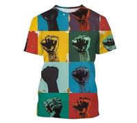 T-Shirt à Impression 3D Poing de Protestation pour Hommes/Femmes égalité et militantisme Tee-Shirt Graphique Original à Manches Courtes décontracté