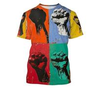 T-Shirt à Impression 3D Poing de Protestation pour Hommes/Femmes égalité et militantisme Tee-Shirt Graphique Original à Manches Courtes décontracté