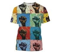 T-Shirt à Impression 3D Poing de Protestation pour Hommes/Femmes égalité et militantisme Tee-Shirt Graphique Original à Manches Courtes décontracté