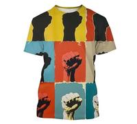 T-Shirt à Impression 3D Poing de Protestation pour Hommes/Femmes égalité et militantisme Tee-Shirt Graphique Original à Manches Courtes décontracté