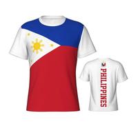 T-Shirt À Imprimé Drapeau Drapeau des Philippines Homme D'Été Casual Manche Courte Tee Motif De Lettre Ample Tendance Hauts T-Shirt Drôle Hommes Slim Fit Tees S-6Xl