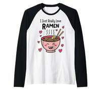 T-Shirt à Jeu de Mots Kawaii Ramen Noodles Lover Cute Bowl Funny Food Manche Raglan