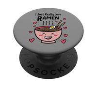 T-Shirt à Jeu de Mots Kawaii Ramen Noodles Lover Cute Bowl Funny Food PopSockets PopGrip Adhésif