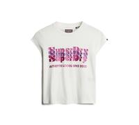 Superdry Retro Glitter Logo Cap Short Sleeve T-shirt Rose S Femme