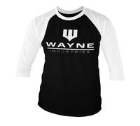 T-Shirt À Manches 3/4 Avec Logo Wayne Industries Officiellement Licencié Batman
