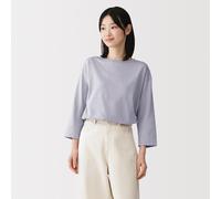 T-shirt à manches 3/4 en coton mélangé pour femme Gris Foncé M