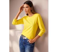 T-shirt à manches 3/4 petites pierres brillantes fantaisie - Rick Cardona - jaune soleil JAUNE SOLEIL 46