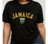 T-shirt à manches courtes ample imprimé du drapeau de la Jamaïque et de lettres pour femmes de grande taille, t-shirts graphiques d'été décontractés à encolure ronde pour femmes 1XL,2XL,3XL,4XLAnimal,