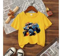 T-shirt à manches courtes amusant pour garçon avec des éclaboussures d'encre colorées imprimées en forme de voiture, pour l'été 6-9M,9-12M,12-18M,18-24M,2-3YVoiture,Cartoon,Portrait,Lettres,Transporta