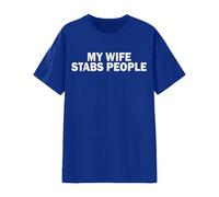 T-shirt à manches courtes avec imprimé graphique décontracté comme haut basique doux à col rond pour un usage quotidien, bleu, S