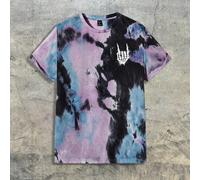 T-shirt à manches courtes avec imprimé main de squelette tie-dye pour homme, mode, pour sortir, pour les amis, influence streetwear Attention : en raison du processus de teinture particulier, chaque v