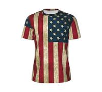 T-shirt à manches courtes avec motif drapeau américain pour homme, séchage ultra rapide, évacuation de l'humidité, chemise d'entraînement à manches courtes pour la course à pied, noir, XX-Large