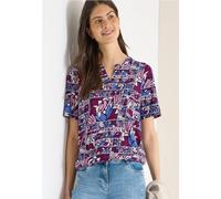 T-shirt à manches courtes avec split neck et imprimé