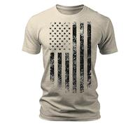 T-shirt à manches courtes basiques avec drapeau américain - Coupe droite - Style urbain - T-shirt d'extérieur pour homme - Respirant - Coupe ajustée - T-shirt de sport - Chemise de loisirs - Chemise