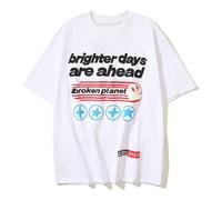 T-Shirt À Manches Courtes Blanc Homme avec Texte Et Design Graphique, Adapté À La Tenue De Rue Décontractée pour Les Amateurs De Mode, avec Un Style d'art Futuriste Et Une Coupe Lâche-color01||l