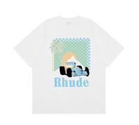 T-shirt À Manches Courtes Blanc Oversized Pour Hommes Avec Badge Rétro Et Imprimé Lettre Au Dos, Adapté Au Col Rond Décontracté Des Amateurs De Streetwear, Haut Quotidien À La Mode-color05||x_l