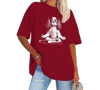 T-shirt à manches courtes Cavalier King Charles Spaniel avec motif chien mignon pour amoureux des chiens, bordeaux, M