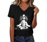 T-shirt à manches courtes Cavalier King Charles Spaniel avec motif chien mignon pour amoureux des chiens, Noir-V., 3XL
