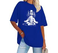 T-shirt à manches courtes Cavalier King Charles Spaniel avec motif chien mignon pour amoureux des chiens, bleu marine, XXL