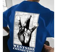 T-shirt à manches courtes col rond imprimé texte geste simple pour hommes, été L,M,XL,XXL,XXXLAnimal,Cartoon,Blocs de couleur,Portrait,graphique,LettresÉtoffe