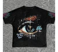 t-shirt à manches courtes, col rond, style sportif de rue minimaliste graffiti, lettres anglaises manuscrites, style Y2K, adapté aux adolescents, pour l'été 8Y,9Y,10Y,11Y,12YPortrait,LettresÉtoffe