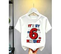 T-shirt à manches courtes en coton avec imprimé héros toile d'araignée pour anniversaire de 1 à 10 ans, adapté aux garçons et aux filles pour un usage quotidien 7
