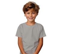 T-shirt à manches courtes en coton pour garçons et filles - T-shirt éternel 190 g/m durable, ne se déforme pas et élégant, Opale, 12 ans