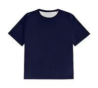 T-shirt à manches courtes en polyester pour homme - Décontracté - Design uni - Col classique - Coupe ample - Pour fête, concert et déclaration - Chemise légère et confortable, bleu marine, XXL