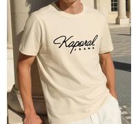 T-shirt à manches courtes en soie glacée mode été pour hommes, avec impression de lettres Kaporal, convient aux activités de plein air, jogging, cyclisme, trajets quotidiens et à la maison. Un excelle