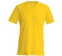 Kariban T-Shirt à Manches Courtes et col en V Coupe cintrée pour Homme (M) (Jaune)