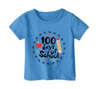 T-Shirt à Manches Courtes et col Rond pour garçon et Fille, décontracté et Ample Hauts Manches Longues pour Filles Ajustés (Sky Blue, 4-5 Years)
