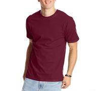 T-shirt à manches courtes et col rond pour homme, à utiliser comme sous-vêtements, sous des hauts décontractés ordinaires (taille L, rouge vin)