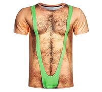 T-shirt à manches courtes muscle pour hommes impression 3D décontracté drôle haut motif nouveauté t-shirt à manches courtes, vert, XL