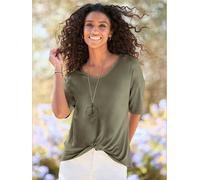 T-shirt à manches courtes nœud décoratif tendance - Best Connection - kaki KAKI 50