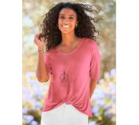 T-shirt à manches courtes nœud décoratif tendance - Best Connection - rose flamant ROSE FLAMANT 36