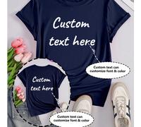 T-shirt à manches courtes personnalisé pour femmes, le devant et le dos peuvent ajouter du texte personnalisé (couleur et police sélectionnables), concevez votre propre t-shirt imprimé personnalisé, c