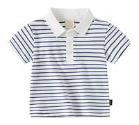 T-shirt à manches courtes pour enfant fille avec rayures et lettres imprimées, Blanc., 3-4 ans