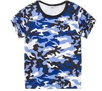 T-shirt à manches courtes pour enfants et adolescents de 2 à 14 ans comme haut basique décontracté, bleu, 9-10 ans