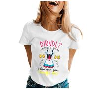 T-shirt à manches courtes pour femme avec imprimé Oktoberfest, Blanc., XL