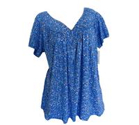 T-Shirt À Manches Courtes pour Femmes avec Col en V Imprimé Floral,Chemisiers Et Blouses De Style Boheme Hauts Tunique Été,Chic Et Élégant Tee Shirt Grande Taille,Chemisier Femme Pas Cher