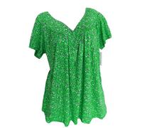 T-Shirt À Manches Courtes pour Femmes avec Col en V Imprimé Floral,Chemisiers Et Blouses De Style Boheme Hauts Tunique Été,Chic Et Élégant Tee Shirt Grande Taille,Chemisier Femme Pas Cher