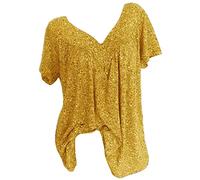 T-Shirt À Manches Courtes pour Femmes avec Col en V Imprimé Floral,Chemisiers Et Blouses De Style Boheme Hauts Tunique Été,Chic Et Élégant Tee Shirt Grande Taille,Chemisier Femme Pas Cher
