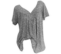 T-Shirt À Manches Courtes pour Femmes Col en V Imprimé Floral,Chemisiers Et Blouses De Style Boheme Hauts Tunique Été,Chic Et Élégant Tee Shirt Grande Taille,Chemisier Femme Pas Cher