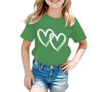 T-shirt à manches courtes pour fille avec col rond et joli graphisme, vert, 5-6 ans